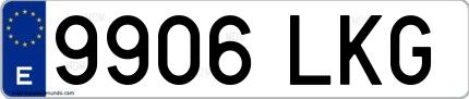 Ejemplo de matrícula española 9906 LKG