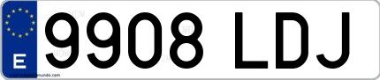 Ejemplo de matrícula española 9908 LDJ