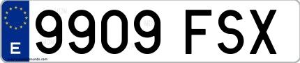 Ejemplo de matrícula española 9909 FSX