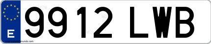 Ejemplo de matrícula española 9912 LWB