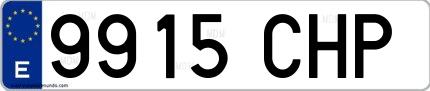 Ejemplo de matrícula española 9915 CHP