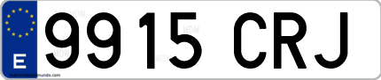 Ejemplo de matrícula de coche ordinaria 9915 CRJ