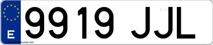 Ejemplo de matrícula española 9919 JJL