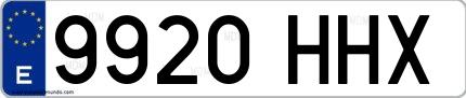 Ejemplo de matrícula española 9920 HHX