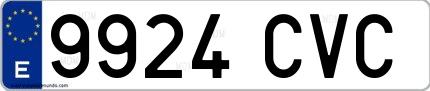 Ejemplo de matrícula española 9924 CVC