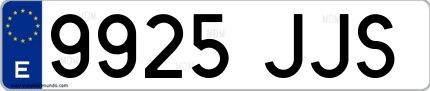 Ejemplo de matrícula española 9925 JJS
