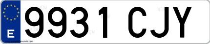 Ejemplo de matrícula española 9931 CJY