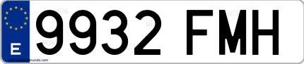 Ejemplo de matrícula española 9932 FMH