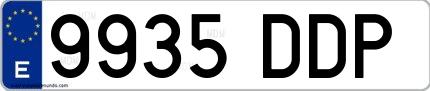 Ejemplo de matrícula española 9935 DDP