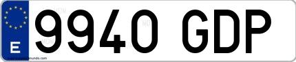 Ejemplo de matrícula española 9940 GDP