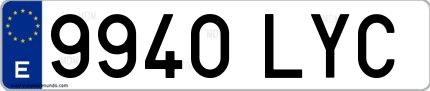 Ejemplo de matrícula española 9940 LYC