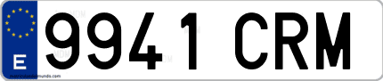 Ejemplo de matrícula de coche ordinaria 9941 CRM