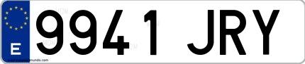 Ejemplo de matrícula española 9941 JRY