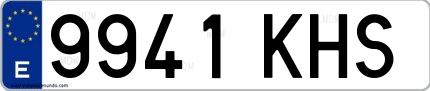 Ejemplo de matrícula española 9941 KHS
