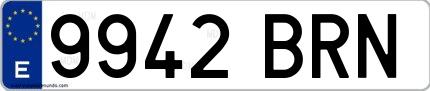 Ejemplo de matrícula española 9942 BRN
