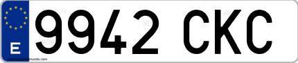 Ejemplo de matrícula de coche ordinaria 9942 CKC