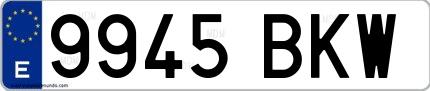 Ejemplo de matrícula española 9945 BKW