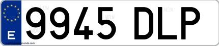 Ejemplo de matrícula española 9945 DLP