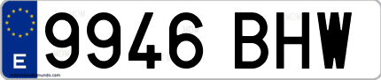 Ejemplo de matrícula de coche ordinaria 9946 BHW