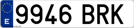 Ejemplo de matrícula de coche ordinaria 9946 BRK