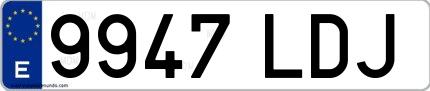 Ejemplo de matrícula española 9947 LDJ