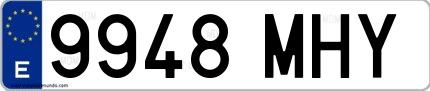 Ejemplo de matrícula española 9948 MHY