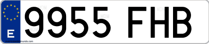 Ejemplo de matrícula de coche ordinaria 9955 FHB