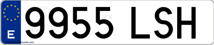 Ejemplo de matrícula de coche ordinaria 9955 LSH
