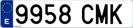 Ejemplo de matrícula española 9958 CMK