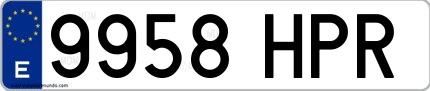 Ejemplo de matrícula española 9958 HPR