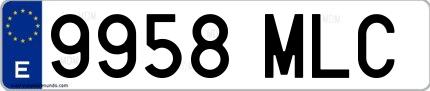 Ejemplo de matrícula española 9958 MLC