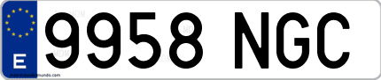 Ejemplo de matrícula de coche ordinaria 9958 NGC