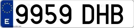 Ejemplo de matrícula española 9959 DHB