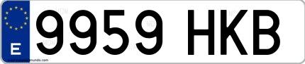 Ejemplo de matrícula española 9959 HKB