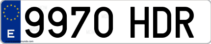 Ejemplo de matrícula de coche ordinaria 9970 HDR