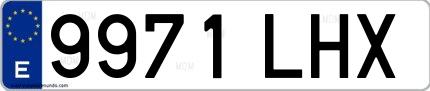 Ejemplo de matrícula española 9971 LHX