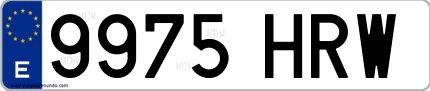 Ejemplo de matrícula española 9975 HRW