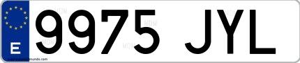 Ejemplo de matrícula española 9975 JYL