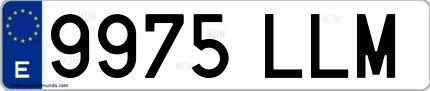 Ejemplo de matrícula española 9975 LLM
