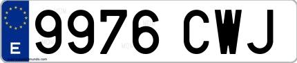Ejemplo de matrícula española 9976 CWJ