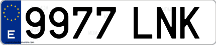Ejemplo de matrícula de coche ordinaria 9977 LNK