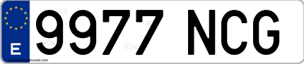 Ejemplo de matrícula de coche ordinaria 9977 NCG