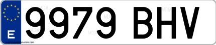 Ejemplo de matrícula española 9979 BHV