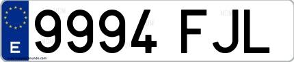 Ejemplo de matrícula española 9994 FJL
