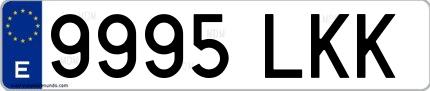 Ejemplo de matrícula española 9995 LKK