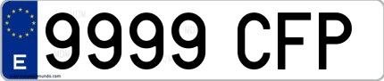 Ejemplo de matrícula española 9999 CFP