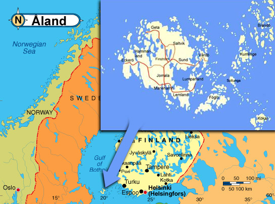 Mapa de Islas Åland político actualizado