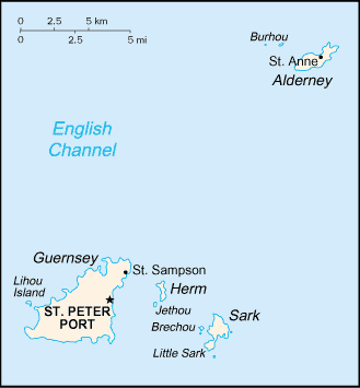 Mapa de Alderney político actualizado