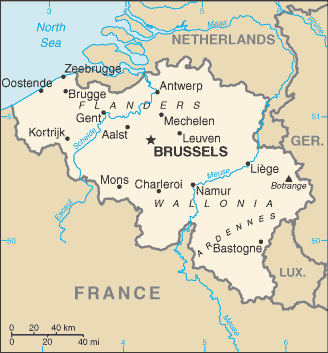 Mapa de Bélgica político actualizado