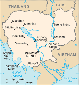 Mapa de Camboya político actualizado